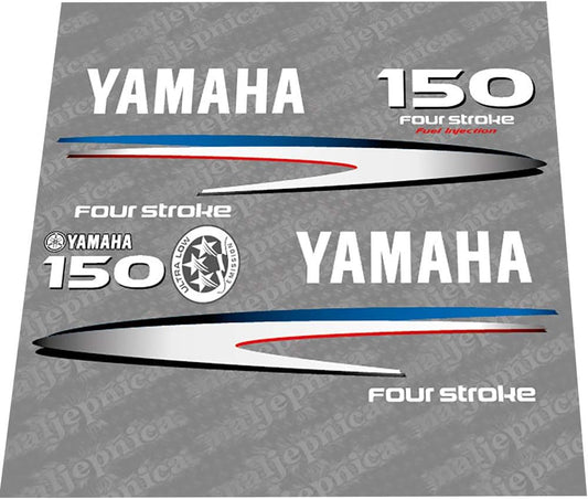 411 Decals Aftermarket Replacement for Yamaha 150 Four Stroke (2002-2006) Gray-White Outboard Decal (Sticker) Set